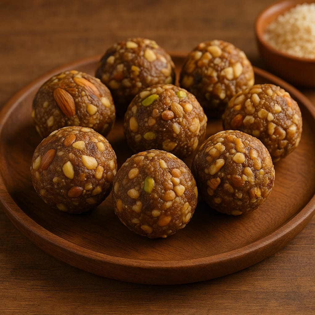 Healthy dry fruits laddu made with dates and nuts