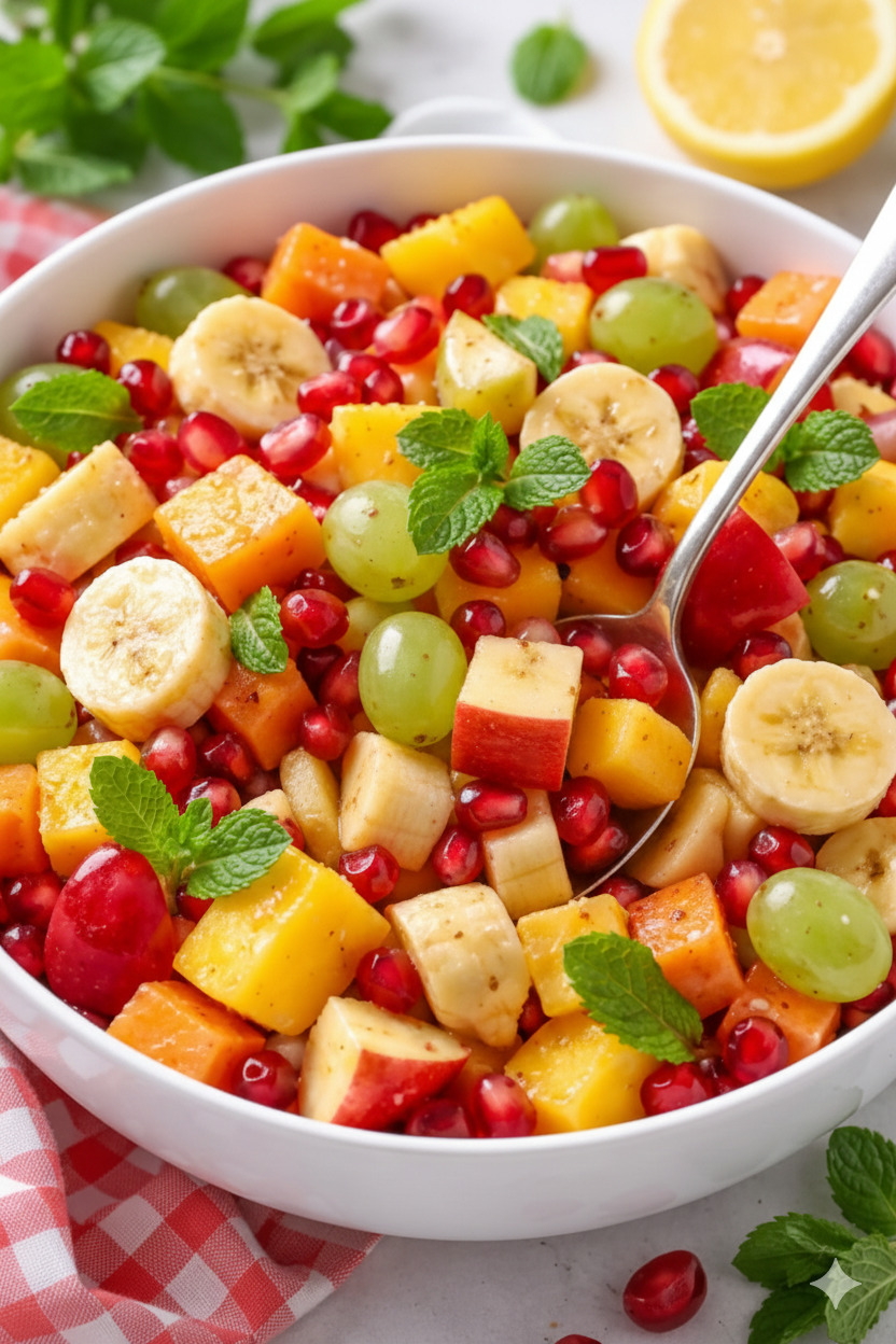 సర్వ్ చేసిన తాజా ఫ్రూట్ సలాడ్