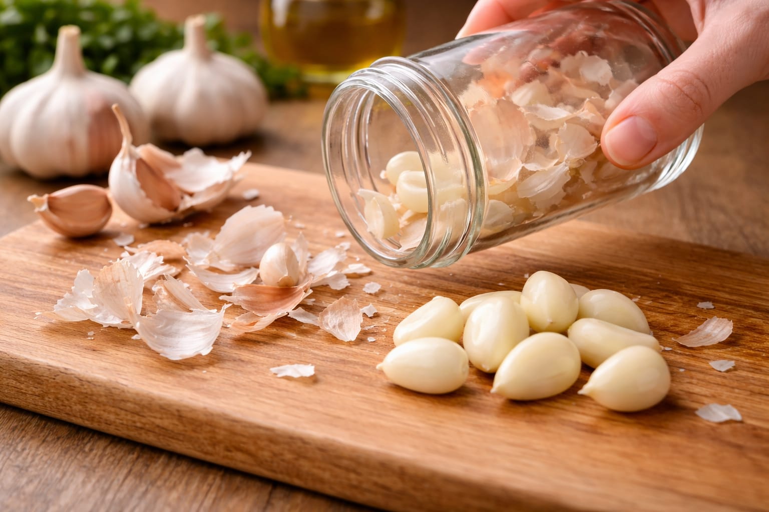 Peeling Garlic