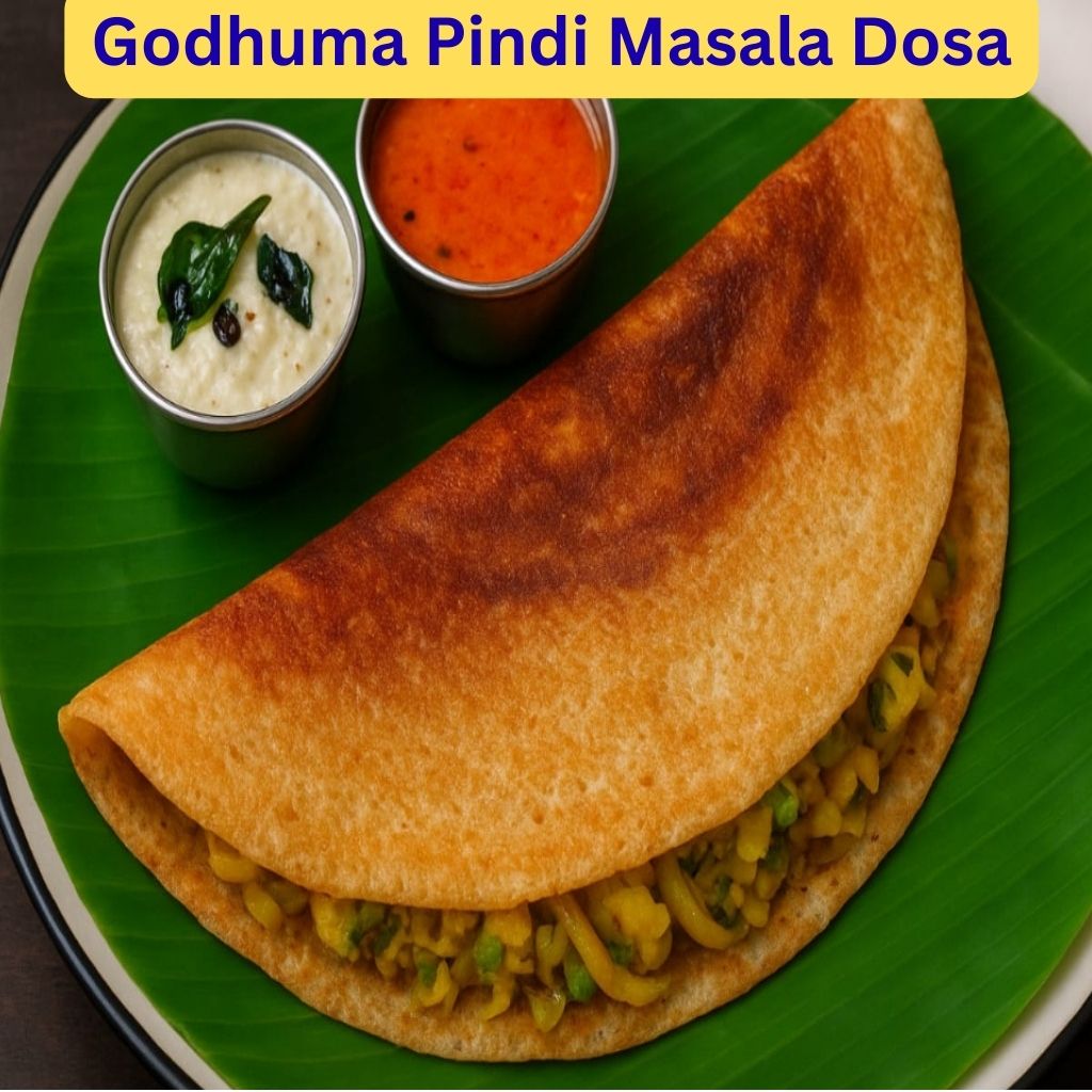 Instant wheat flour masala dosa with potato filling