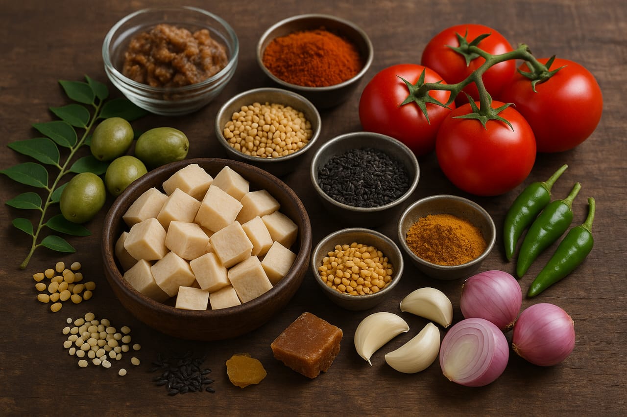 Ingredients required for Kanda Pulusu recipe