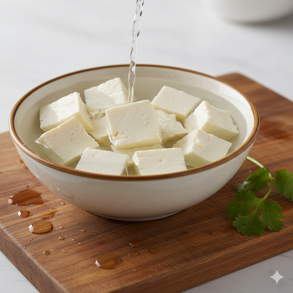 పనీర్ నీటిలో నానబెట్టడం