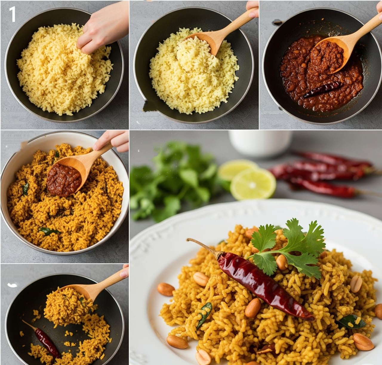 Authentic Chintapandu Pulihora Temple Style Tamarind Rice